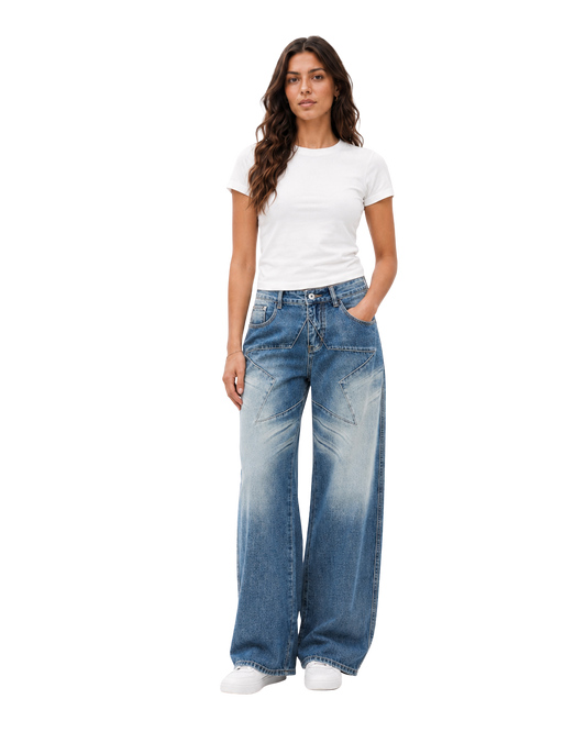 Jean Azul Vintage Corte Amplio