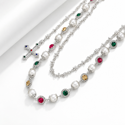 Cadena Pearl Cross Vintage
