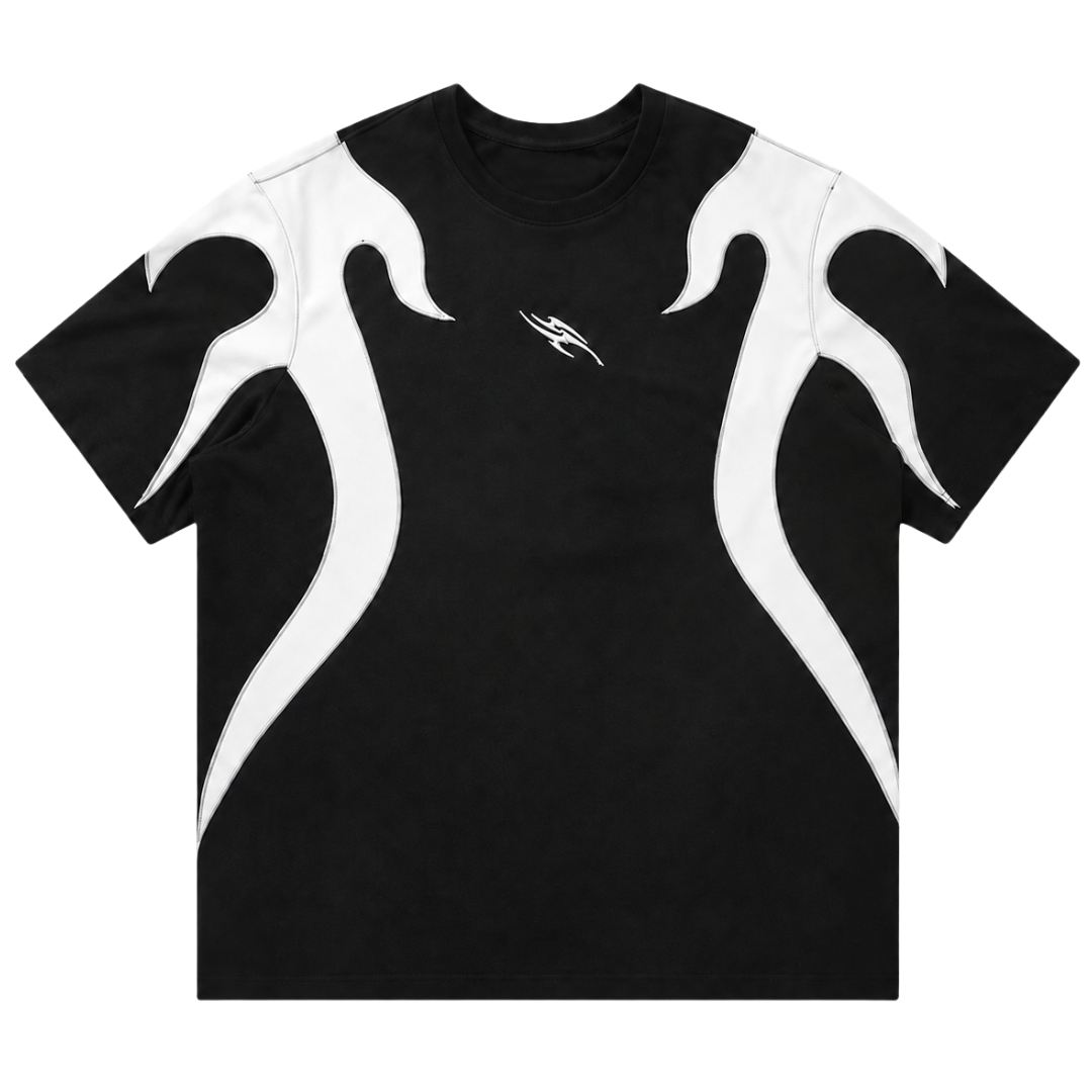 Camiseta Negra Flame Oversize