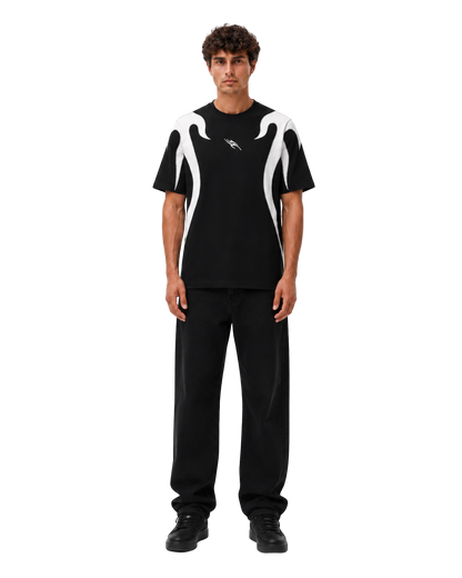 Camiseta Negra Flame Oversize