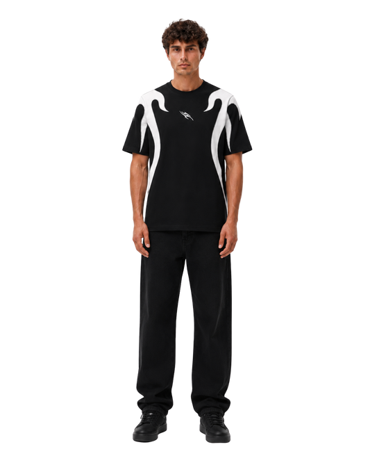 Camiseta Negra Flame Oversize