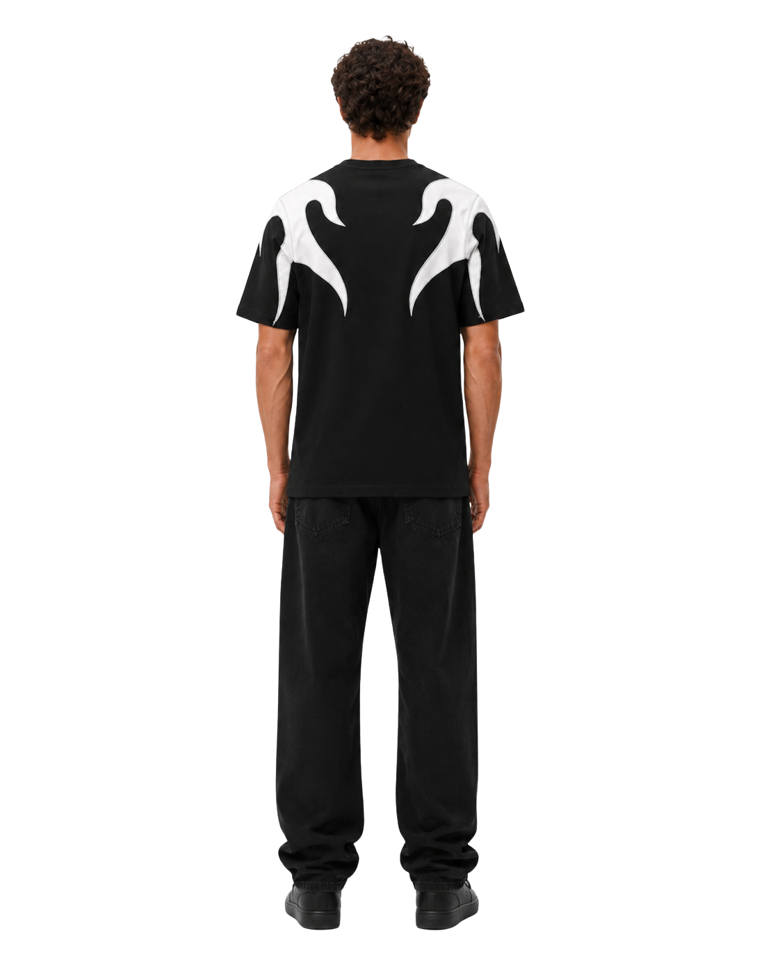Camiseta Negra Flame Oversize