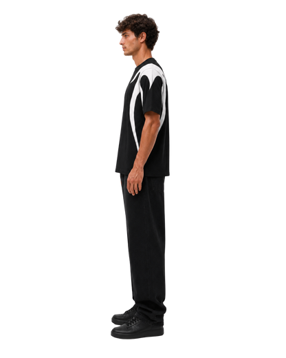 Camiseta Negra Flame Oversize