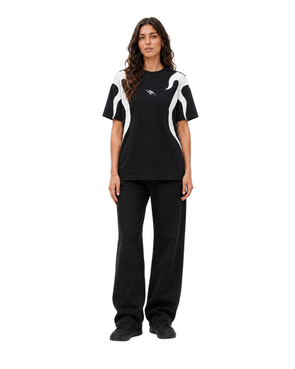 Camiseta Negra Flame Oversize
