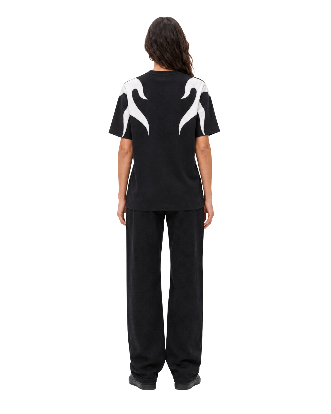 Camiseta Negra Flame Oversize