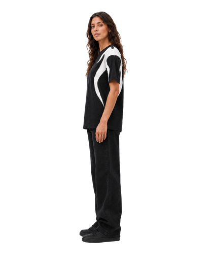 Camiseta Negra Flame Oversize